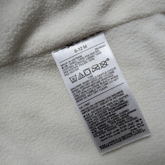 Old Navy Cream White Puffer Vest Infant 6-12 month - Picture 3 of 5